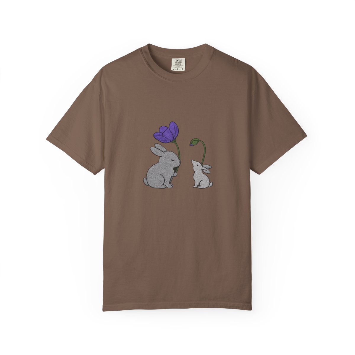 Forest Spirits Flowers Embroidered T-Shirt Whimsical Cottagecore