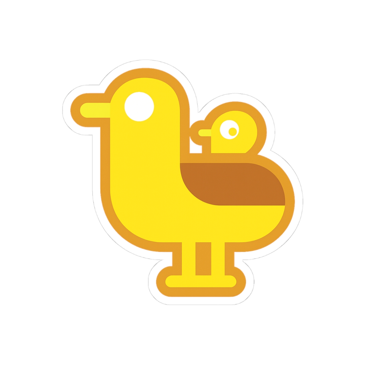 my kurzgesagt bird creative yelloww classic in black Sticker