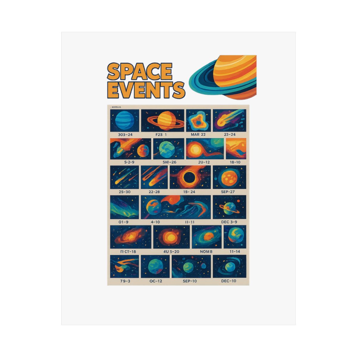 Kurzgesagt Space Events Calendar Poster