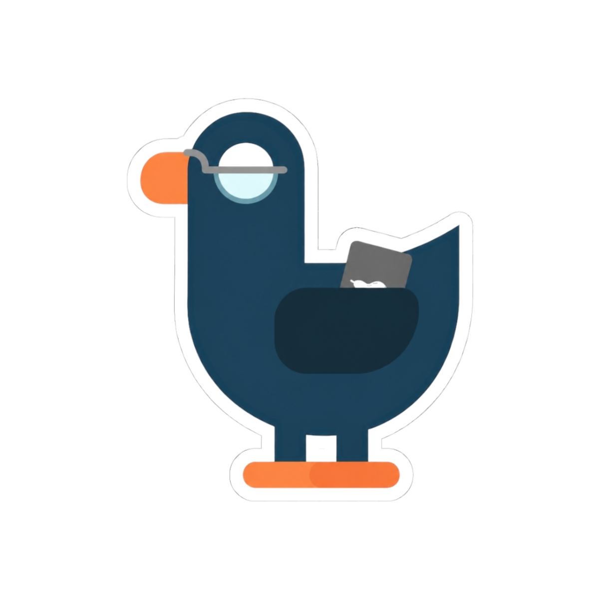 Kurzgesagt Bird Dark Blue Programming Coder Bird Sticker