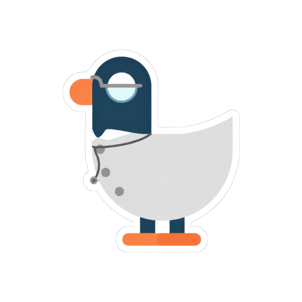 Kurzgesagt Bird Dark Blue Doctor Bird Sticker