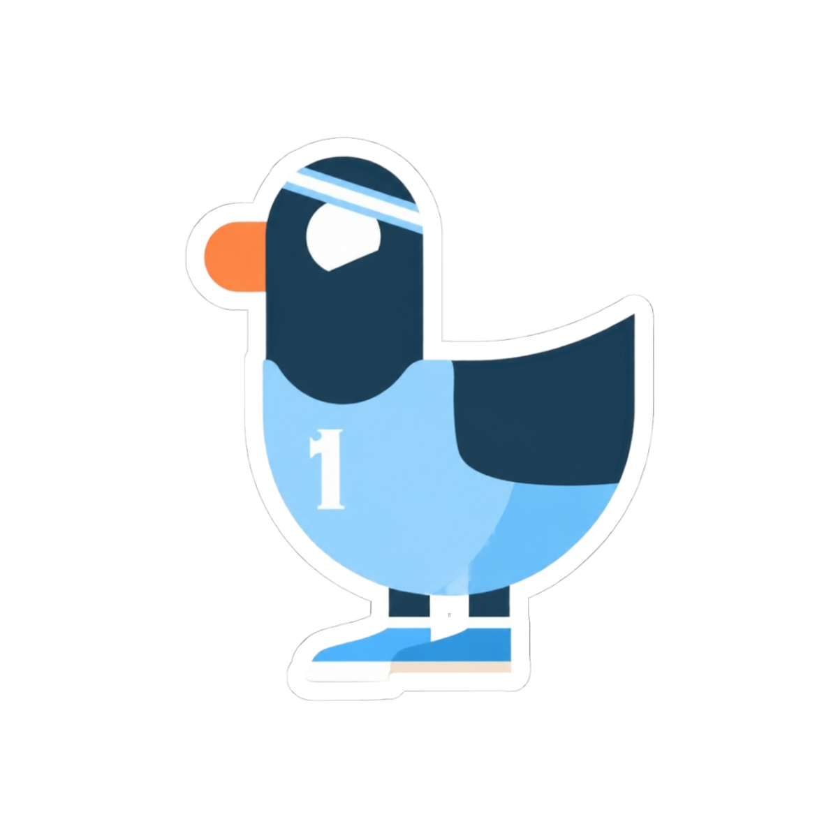 Kurzgesagt Bird Dark Blue Sport Gym Athlete Bird Sticker