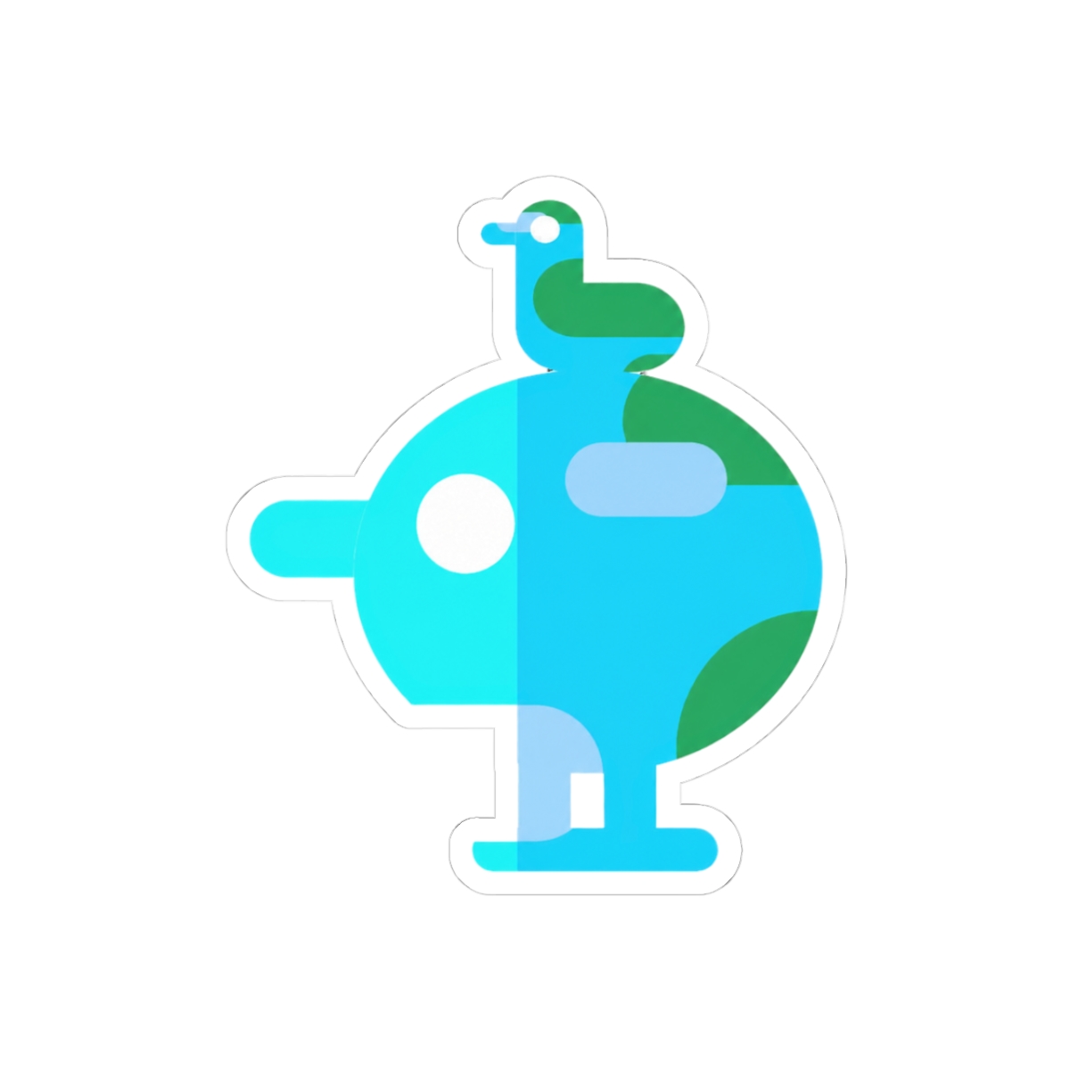 my kurzgesagt bird creative blue classic in black Sticker