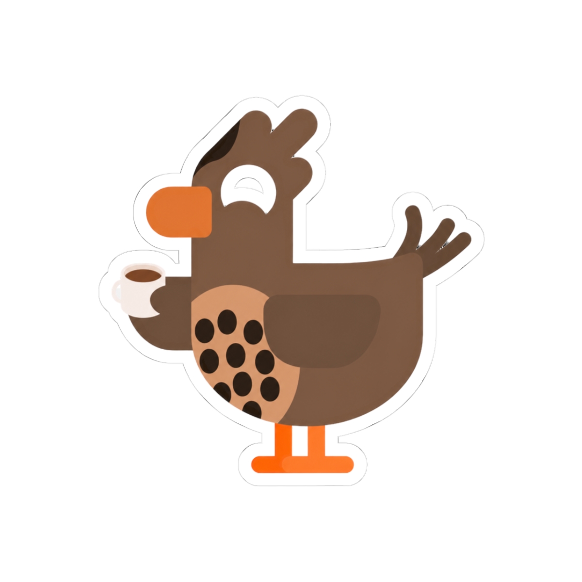 Kurzgesagt Birds Owl Brown Black Sticker