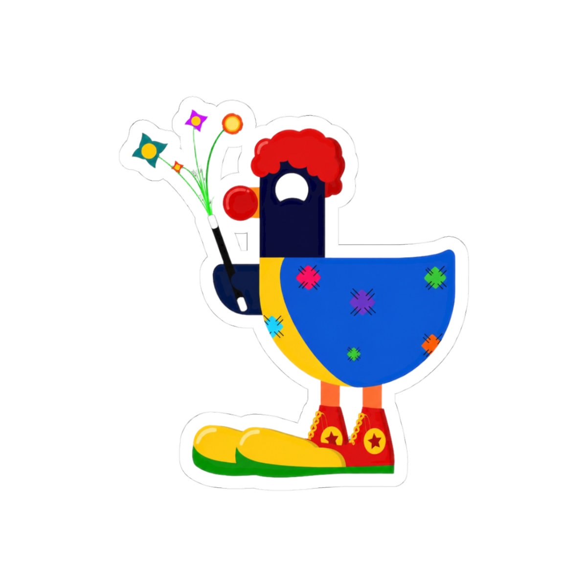 Kurzgesagt Clown Bird Sticker